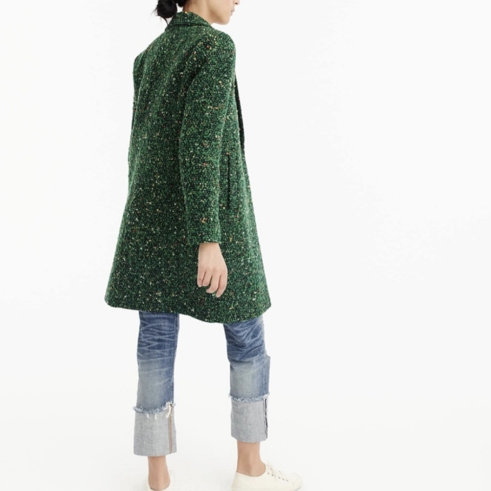 J. Crew Green Daphne Tweed Topcoat Coat Size 0 XS - Picture 15 of 15